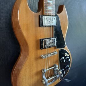 Gibson SG Deluxe 1972 Vintage Original Patent Number Chrome Embossed Pickups with Gibson Tremolo Vibrola Tailpiece and Beautifully Figured Rosewood Fretboard All Original Excellent Condition Rare and Collectible
