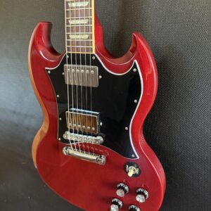 Vintage Gibson 35 Year Old SG Single Piece Body Excellent Condition Near Mint Like New 1991 Standard Binding Pearl Inlay Wine Red Rosewood