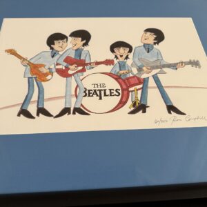 Beatles Hand Signed Ron Campbell Yellow Submarine Artist Numbered Drawing Lithograph Art Collectible Framed
